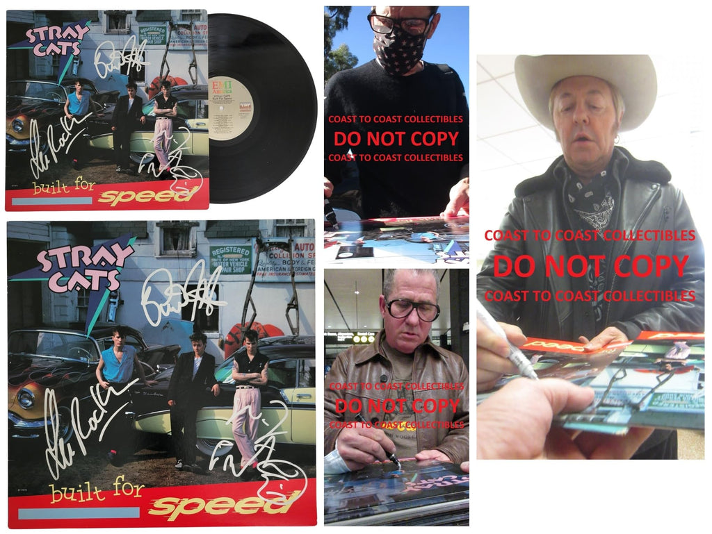 Brian Setzer Lee Rocker Slim Jim Signed Stray Cats Built for Speed Album Proof COA Vinyl