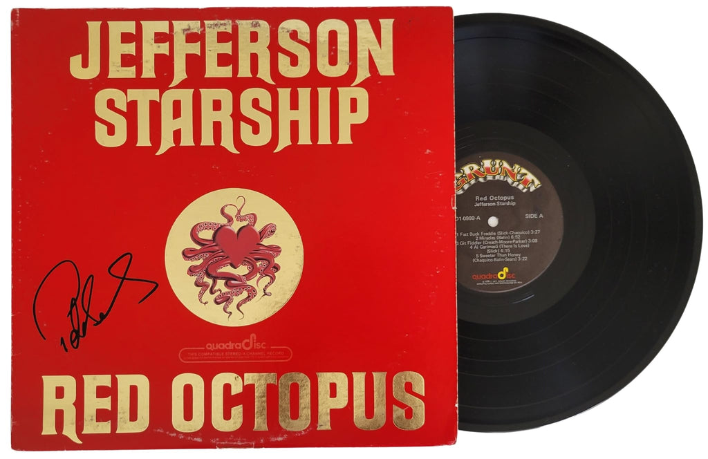 Pete Sears Signed Jefferson Starship Red Octopus Album Vinyl Record COA Proof STAR