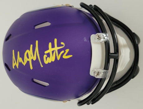 Alexander Mattison signed Minnesota Vikings mini football helmet proof COA autographed.