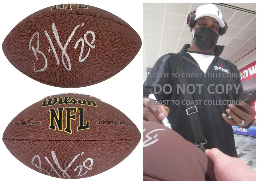 Brian Dawkins Philadelphia Eagles Broncos signed football proof COA autographed