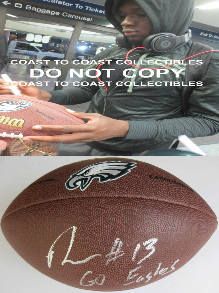 Nelson Agholor, Philadelphia Eagles, Signed, Autographed, NFL Logo Football, ,
