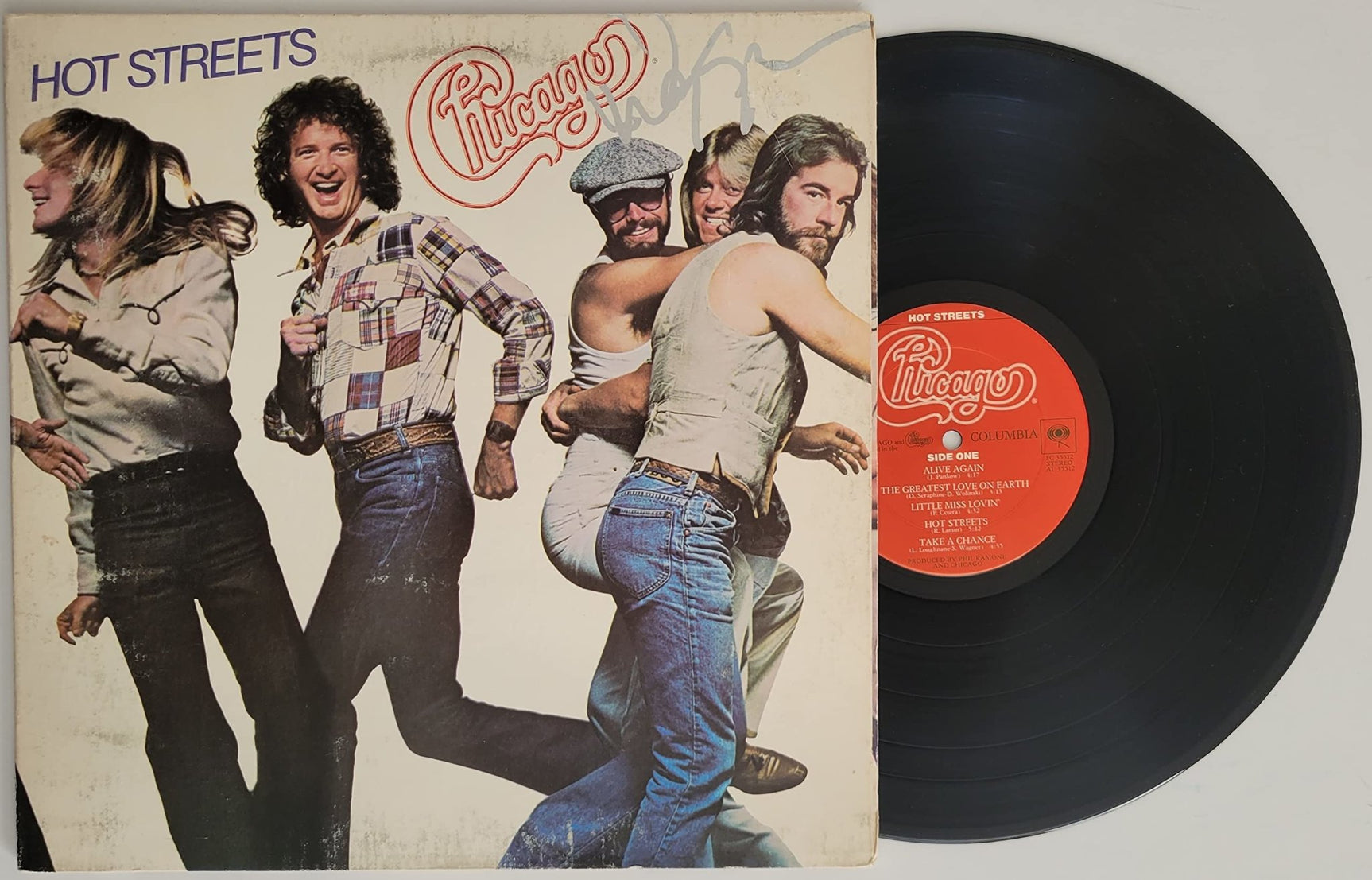 Danny Seraphine signed Chicago Hot Streets album vinyl record COA exact proof autographed STAR