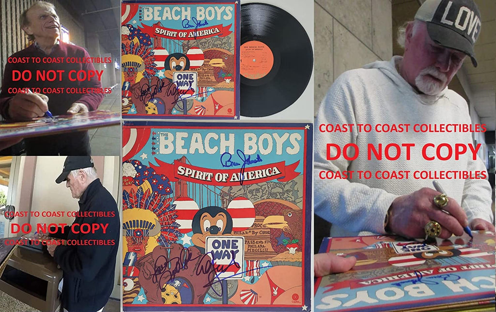 Mike Love Al Jardine Bruce Johnston signed The Beach Boys Spirit of America album.proof. autographed Vinyl Record,COA STAR