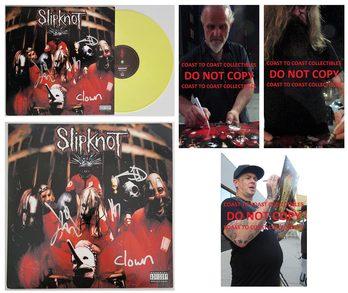Slipknot metal band signed album vinyl Record Clown,Wilson,Root,Thomson Proof STAR