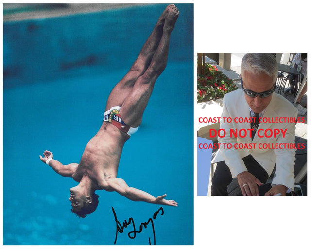 Greg Louganis USA Olympic Driver signed 8x10 Photo proof COA autographed
