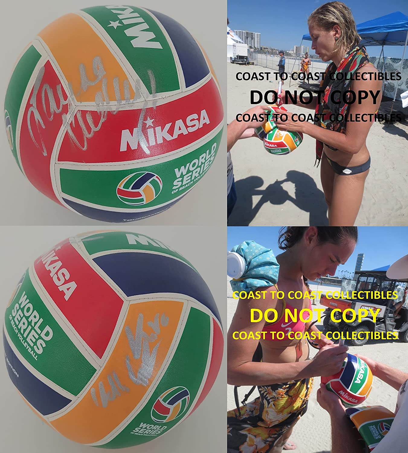 Laura Ludwig Kira Walkenhorst Germay Olympic volleyball players signed autographed World Series Volleyball COA Proof.