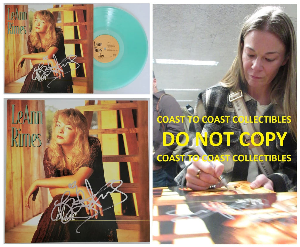 LeAnn Rimes signed Blue album vinyl record COA exact proof autographed STAR