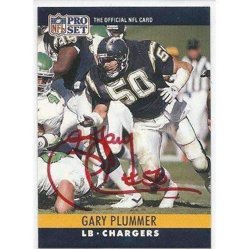 1990, Gary Plummer, San Diego Chargers, Signed, Autographed, Pro Set Football Card, Card # 280,