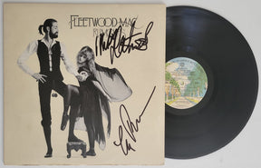 Mick Fleetwood Lindsey Buckingham signed Fleetwood Rumours album vinyl proof STAR