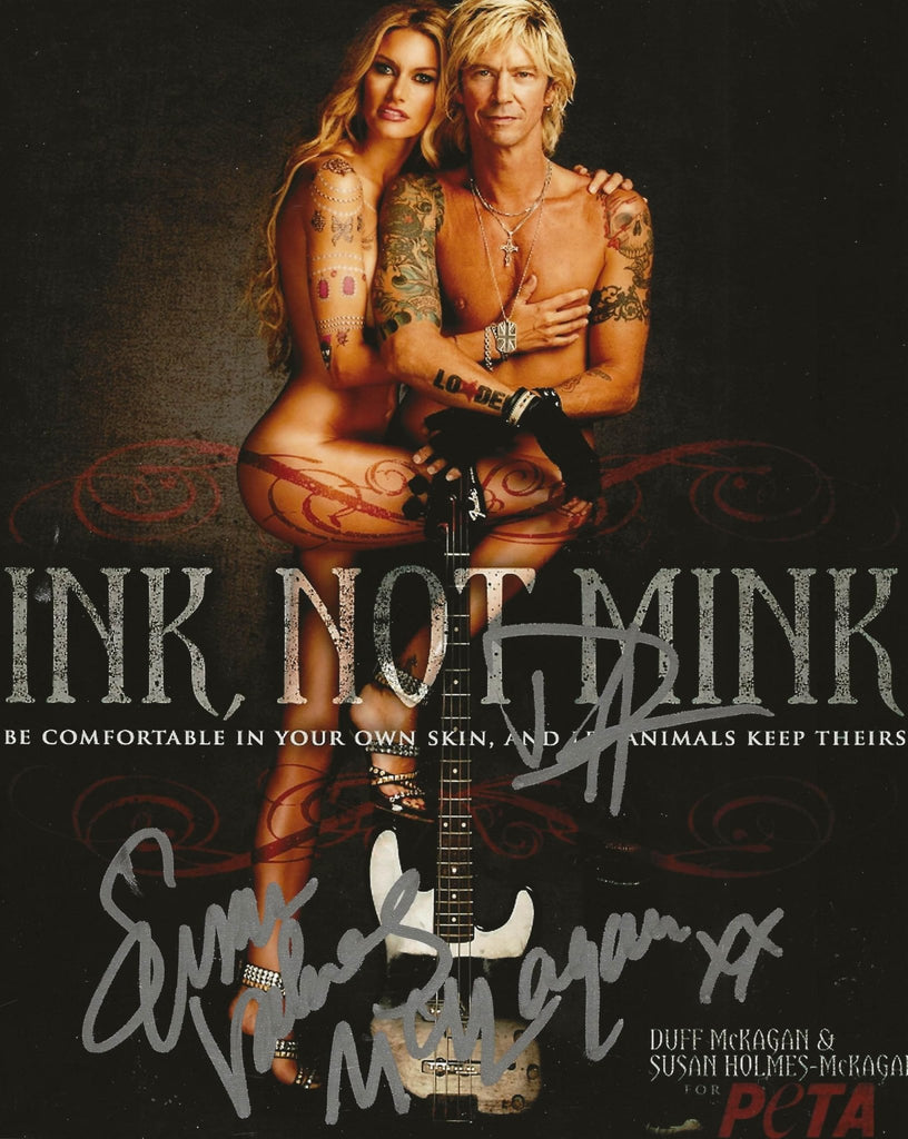 Duff McKagan Susan Holmes McKagan signed 8x10 photo proof COA autographed GNR Star