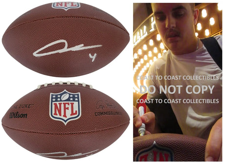 Aidan O'Connell Signed Duke Football Proof COA Autographed Las Vegas Raiders Purdue
