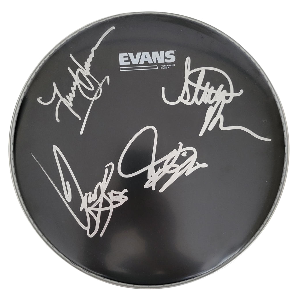 Tesla Jeff Keith,Frank Hannon,Brian Wheat Signed Drumhead Proof COA STAR