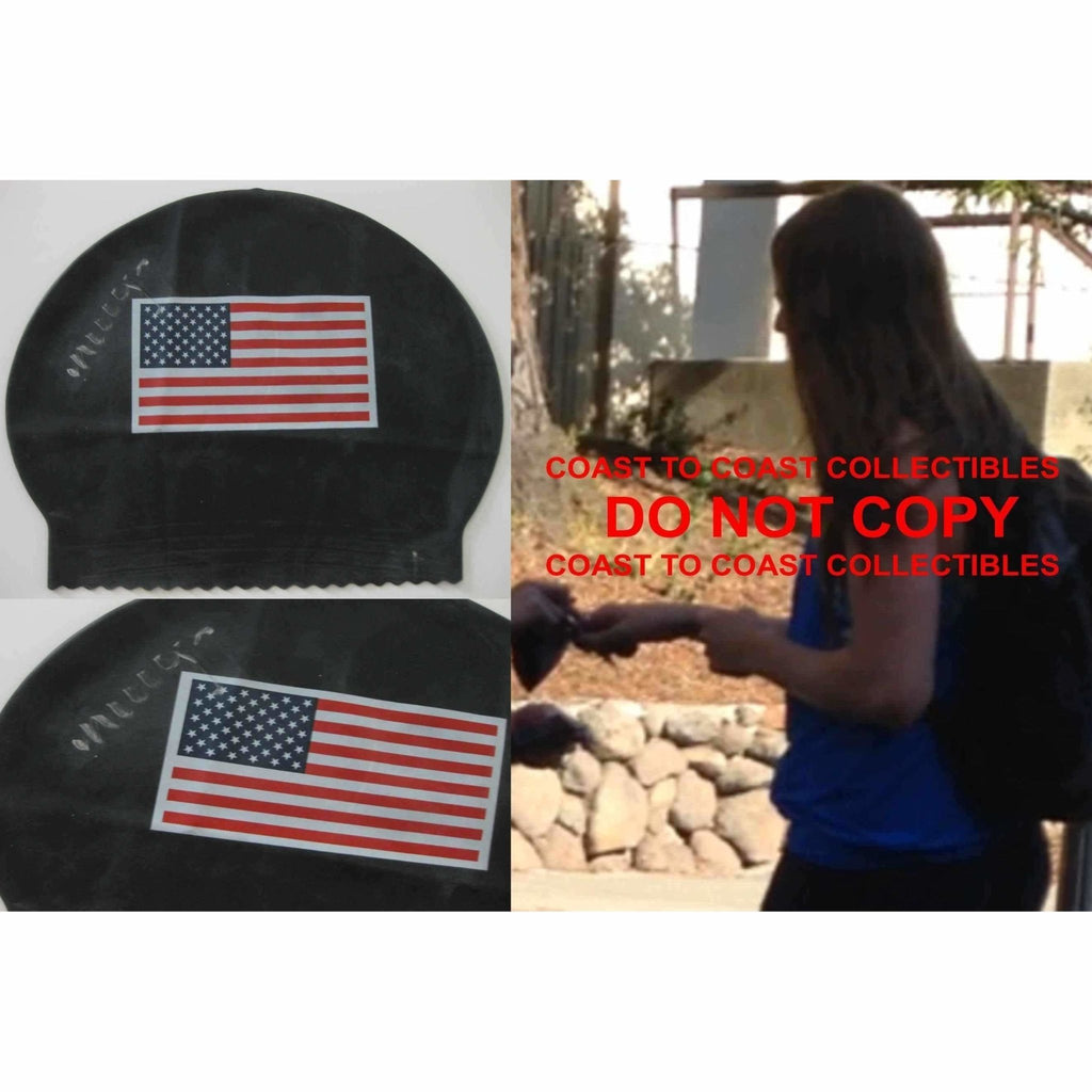 Missy Franklin, USA Olympic Swimmer, Signed, Autographed, Swim Cap, a Coa with the Proof Photo of Missy Signing the Swim Cap Will Be Included.