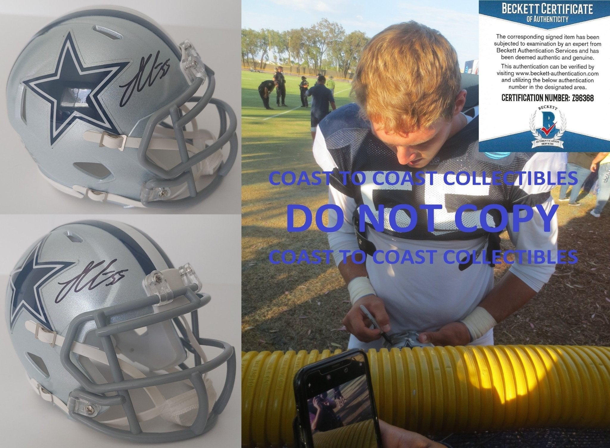 Leighton vander esch signed sales helmet