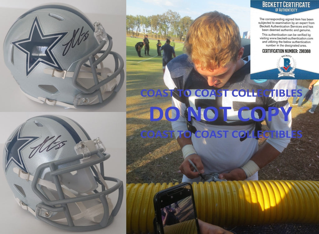 Leighton Vander Esch signed Cowboys mini helmet proof Beckett COA