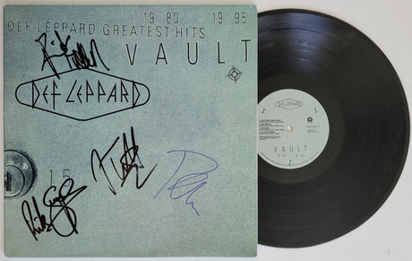 Def Leppard signed Vault album COA exact proof Elliott,Allen,Collen,Savage STAR
