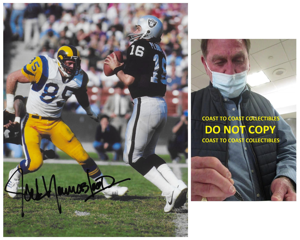 Jack Youngblood signed Los Angeles Rams football 8x10 photo Proof COA autographed,