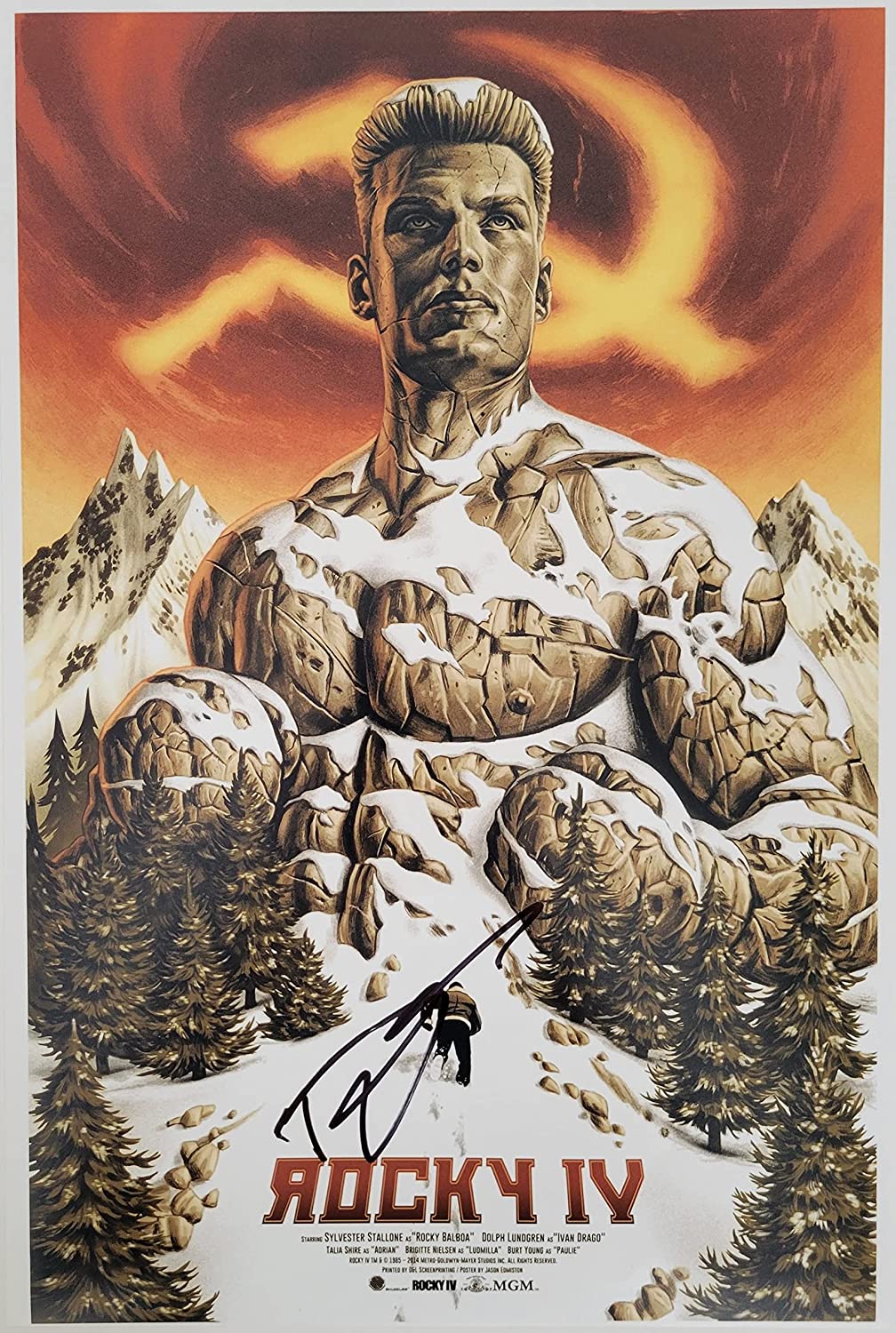 Dolph Lundgren signed Rocky IV Ivan Drago 12x18 photo COA exact Proof autograph STAR