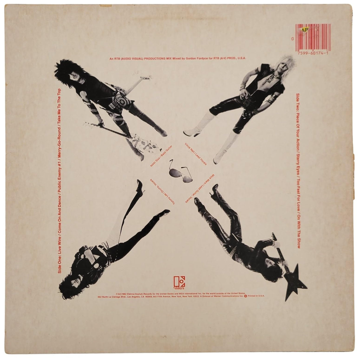 Vince Neil signed Motley Too Fast For Love album vinyl record COA exact proof star