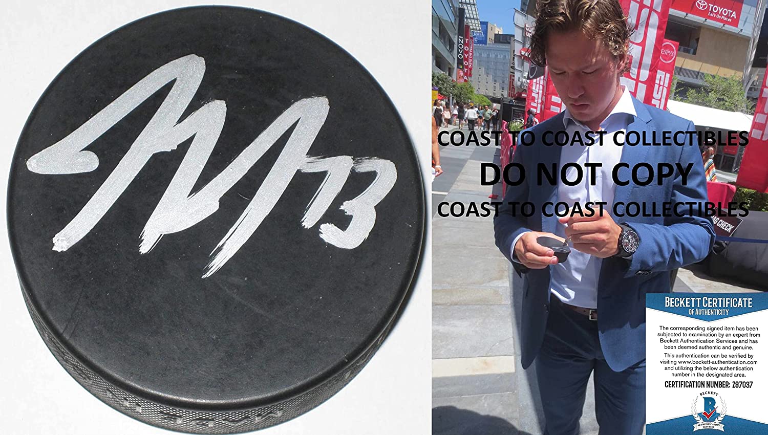 Tyler Toffoli Montreal Canadiens LA Kings signed Hockey Puck proof Beckett COA