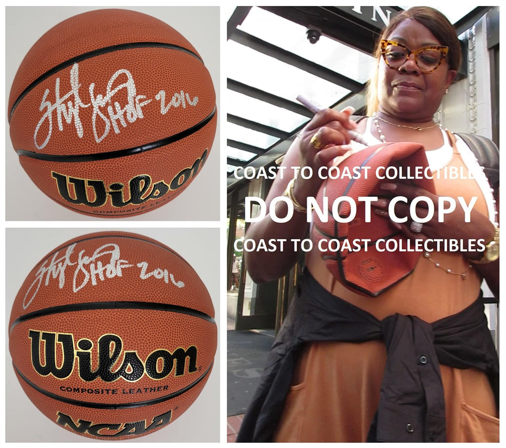 Sheryl Swoopes Texas Tech Houston Comets signed NCAA basketball COA proof autographed
