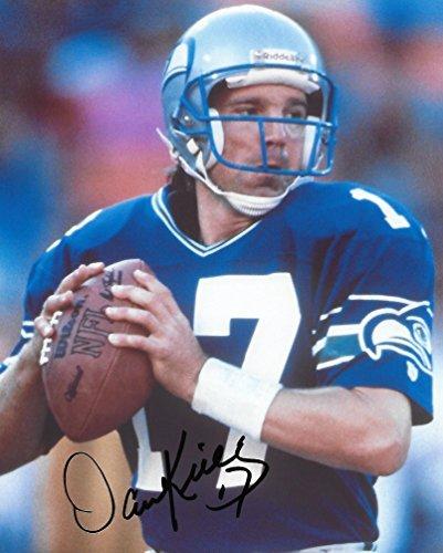 Dave Krieg, Seattle Seahawks, Signed, Autographed, 8X10 Photo, a COA With the Proof Photo of Dave Signing Will Be Included`
