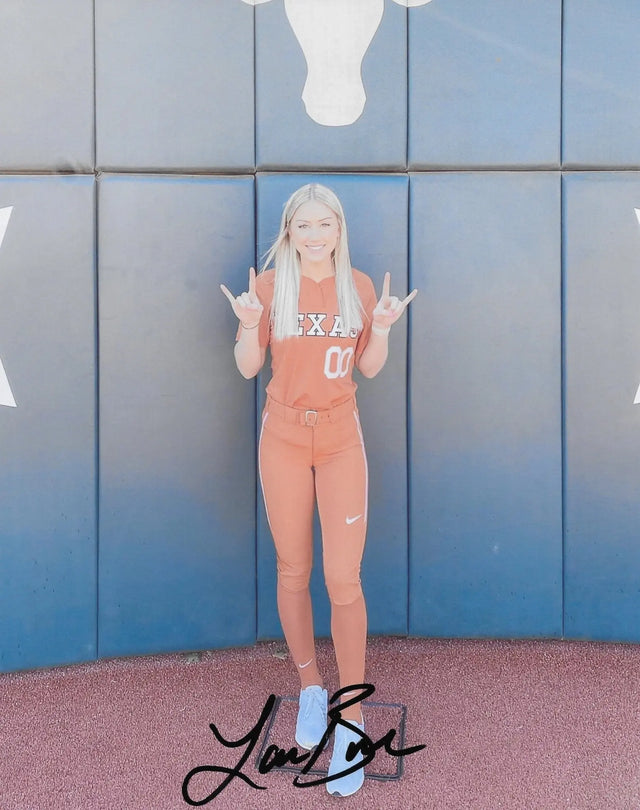Lauren Burke signed Texas Longhorns 8x10 softball photo COA Proof autograhed Model, Star