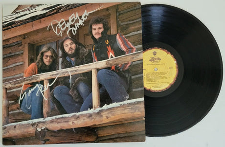 Dewey Bunnell Gerry Beckley signed America Hideaway album vinyl record COA proof STAR