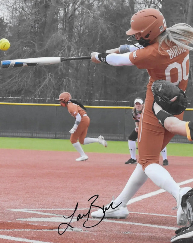 Lauren Burke signed Texas Longhorns 8x10 softball photo COA Proof autograhed Model.