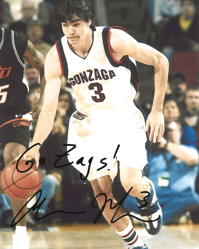 Adam Morrison signed Gonzaga Bulldogs basketball 8x10 Photo COA proof autographed.