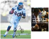 Julius Thomas signed Denver Broncos football 8x10 photo Proof COA autographed.