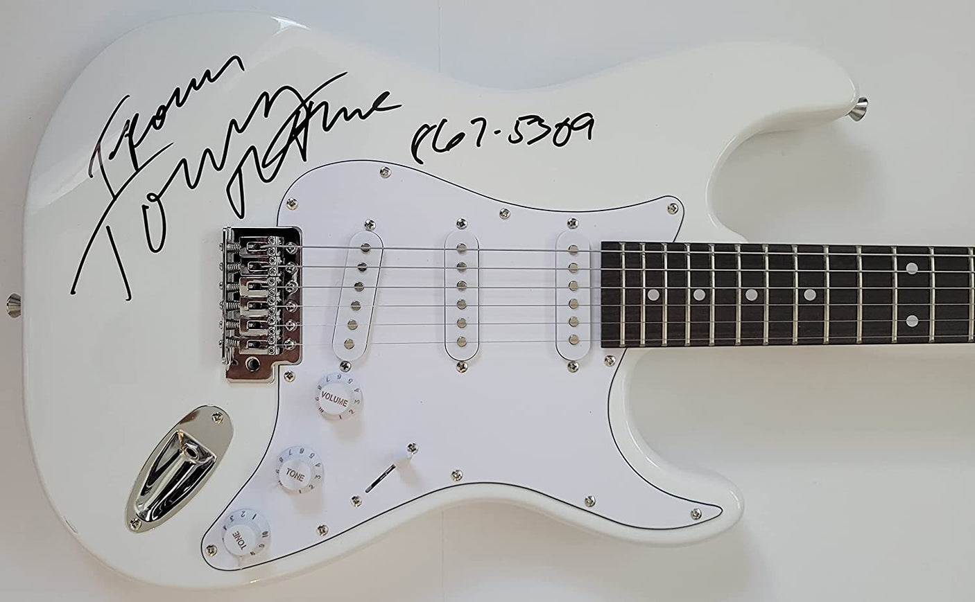 Tommy Tutone signed electric guitar COA 867-5309 Jenny exact proof, star autograph
