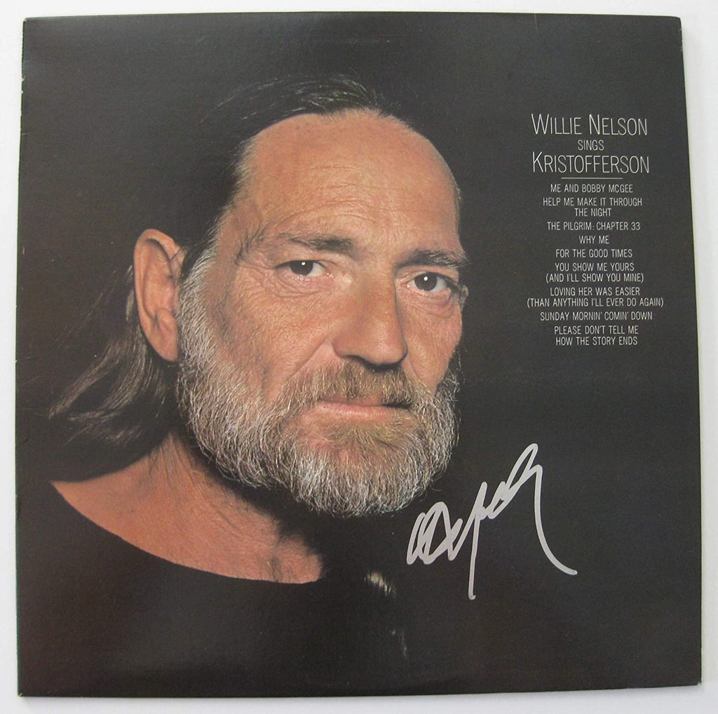 Willie Nelson signed sings Kristofferson album vinyl record proof Beckett COA STAR