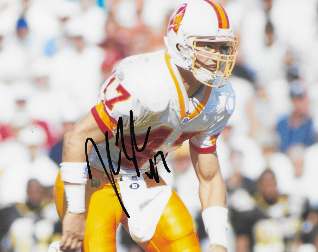 John Lynch signed Tampa Bay Buccaneers football 8x10 photo COA proof autographed,