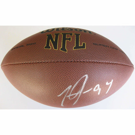 Tyson Jackson, Atlanta Falcons, Kansas City Chiefs, Lsu Tigers, Signed, Autographed, NFL Football, a COA with the Proof Photo of Tyson Signing Will Be Included