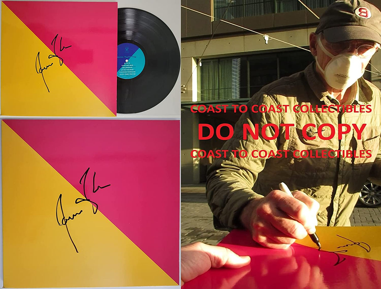 James Taylor signed autographed Flag album vinyl record COA exact proof STAR