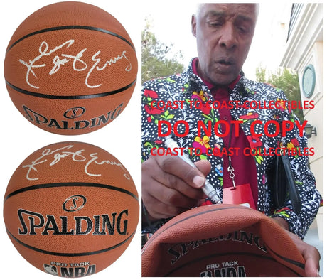 Julius Erving Signed Basketball COA Proof Autographed DR J 76ers Nets Beckett