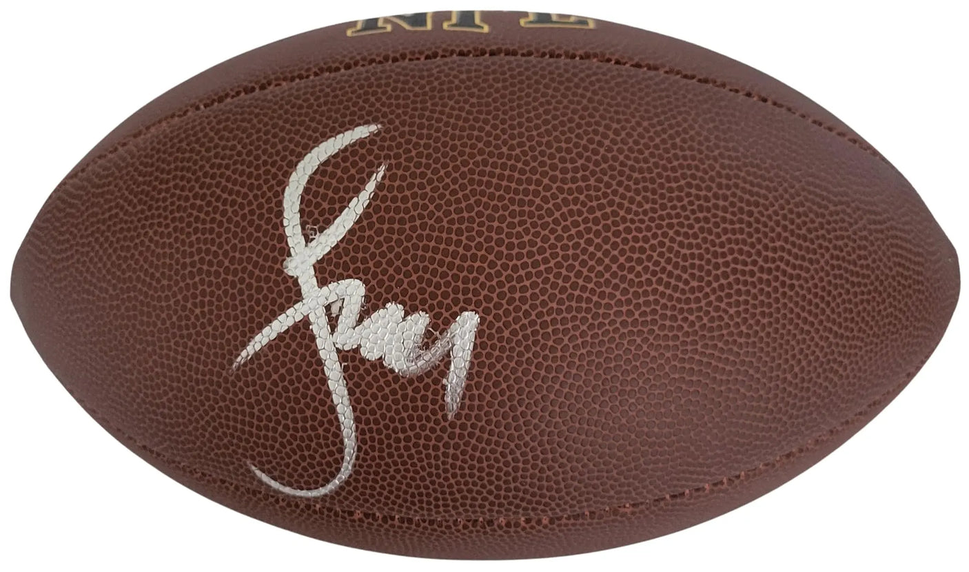 Larry Fitzgerald Signed Football Proof COA Autographed Arizona Cardinals Pitt