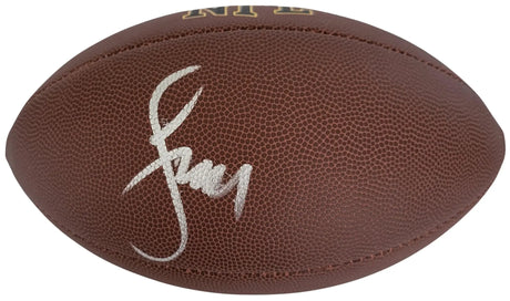 Larry Fitzgerald Signed Football Proof COA Autographed Arizona Cardinals Pitt