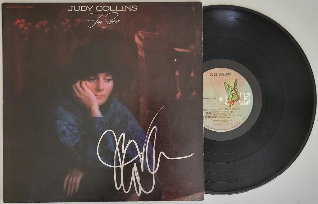 Judy Collins signed True Stories and other Dreams album vinyl record COA proof autographed STAR