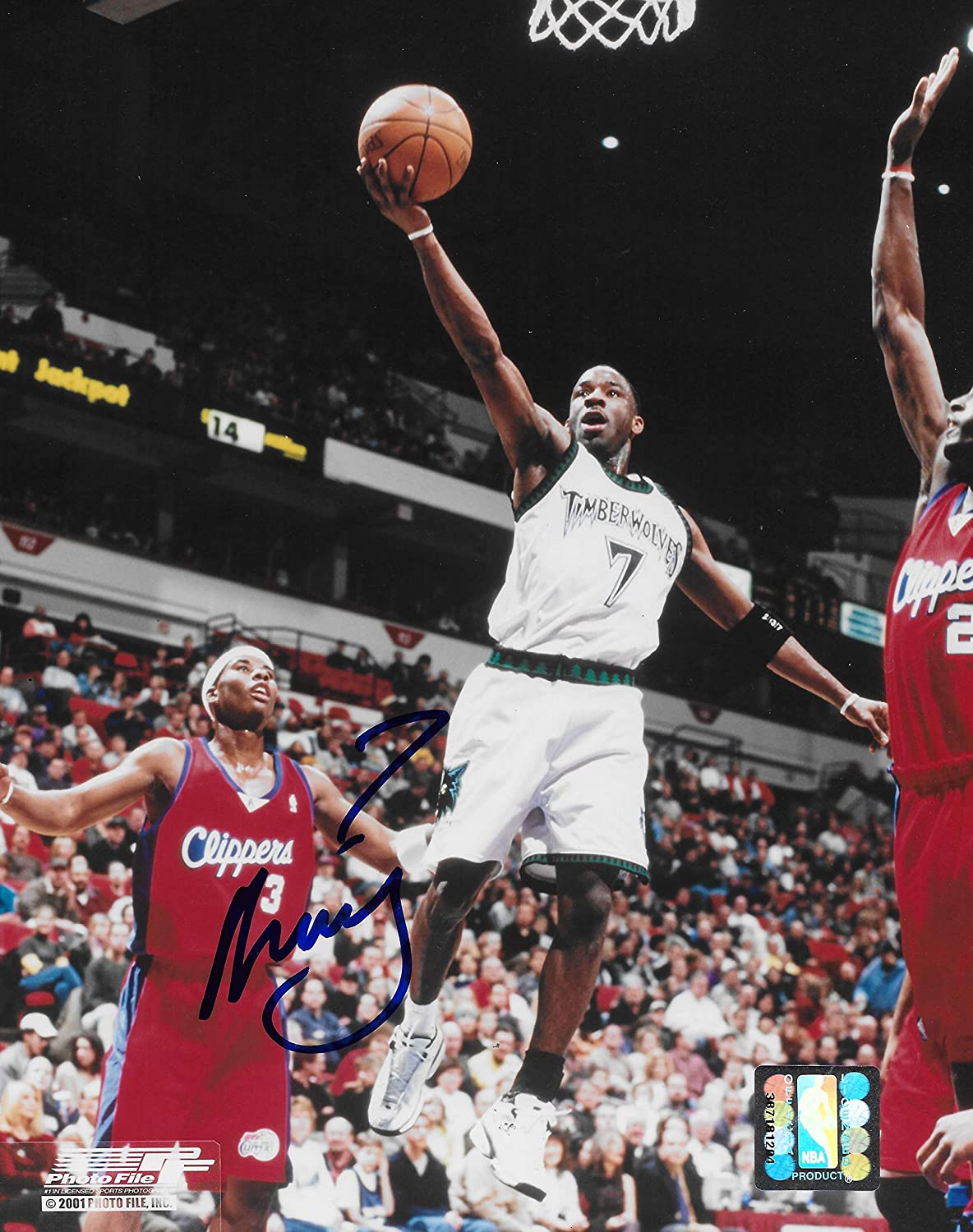 Terrell Brandon signed Minnesota Timberwolves basketball 8x10 photo COA.