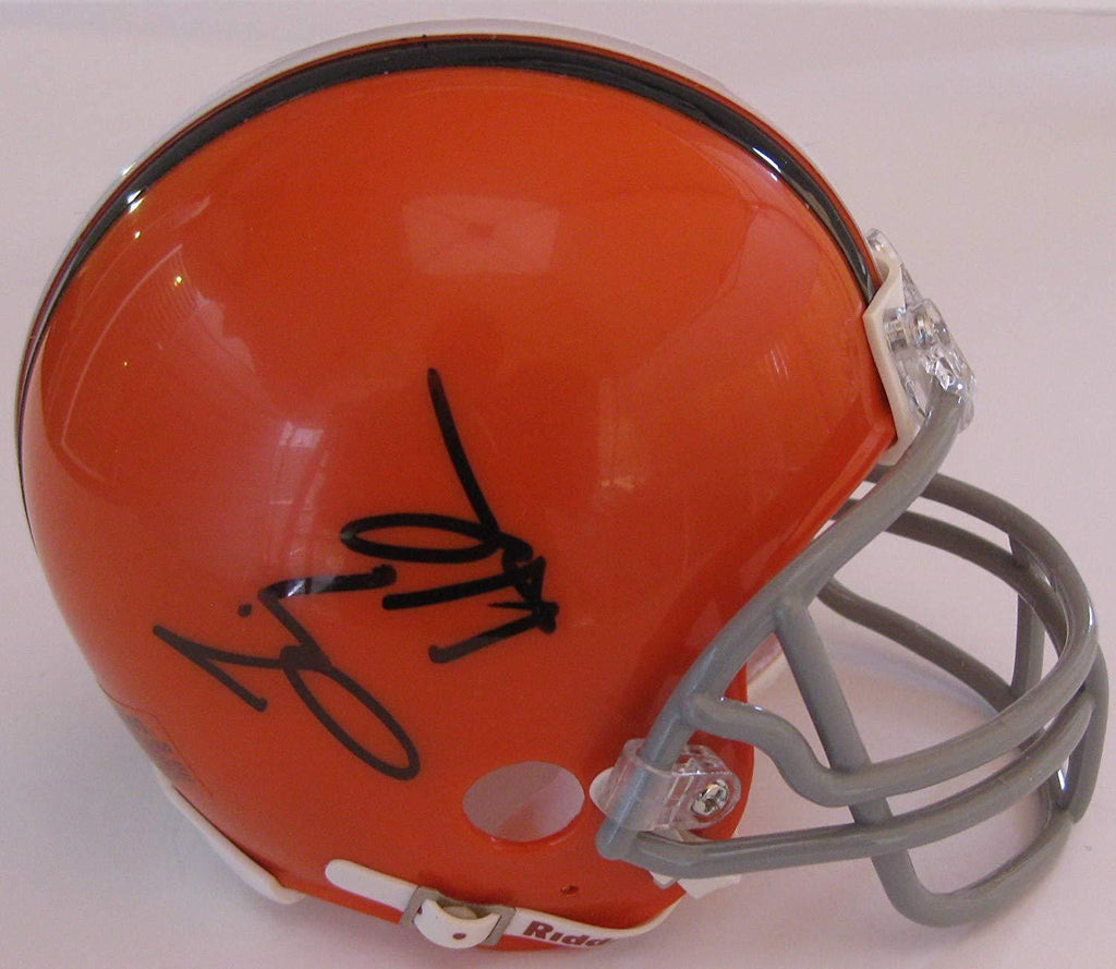 Jim Haslam Cleveland Browns signed autographed mini football helmet,exact proof COA
