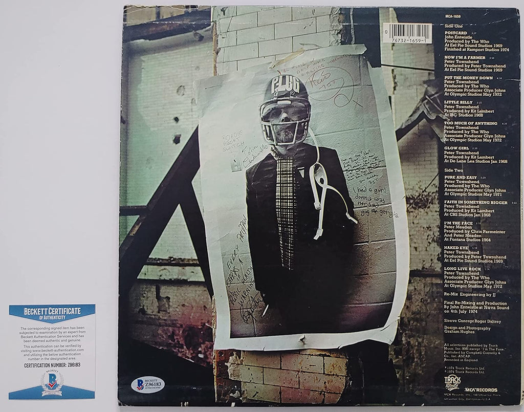 Pete Townshend signed The Who Odds & Sods album vinyl record proof Beckett COA STAR