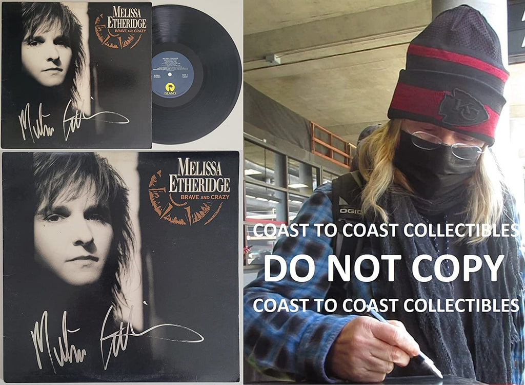 Melissa Etheridge signed Brave and Crazy album COA proof autographed vinyl record Star