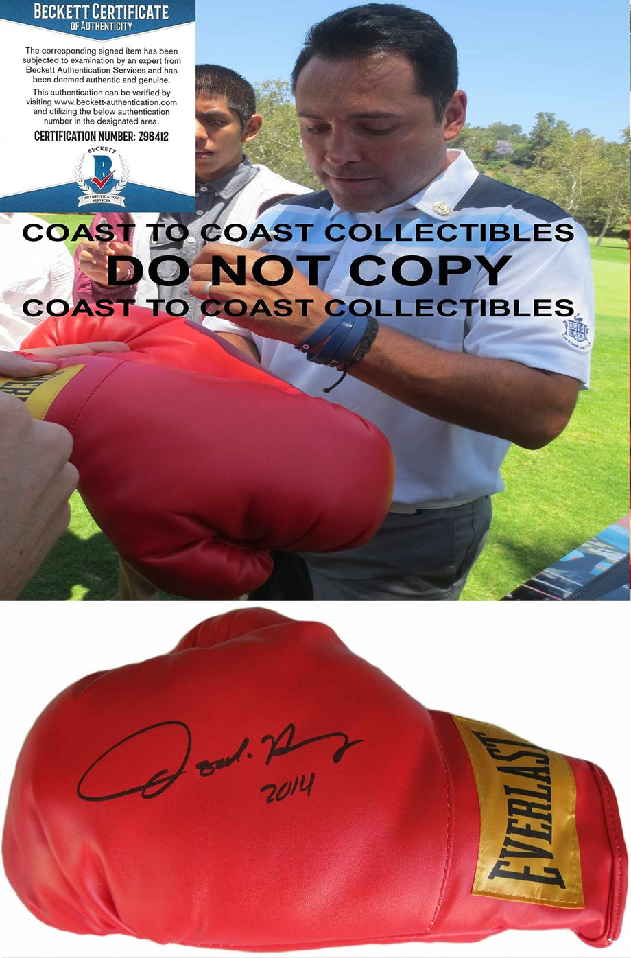 Oscar De La Hoya Signed Boxing Glove and cheapest signed card