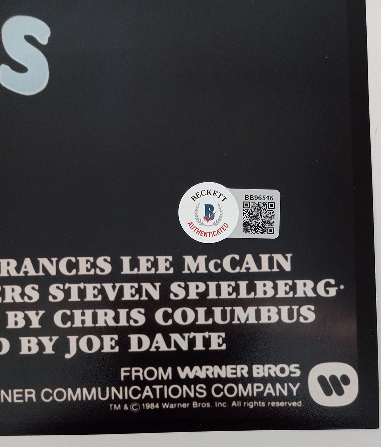 Chris Walas signed autographed 12x18 Gremlins movie poster photo Beckett COA STAR