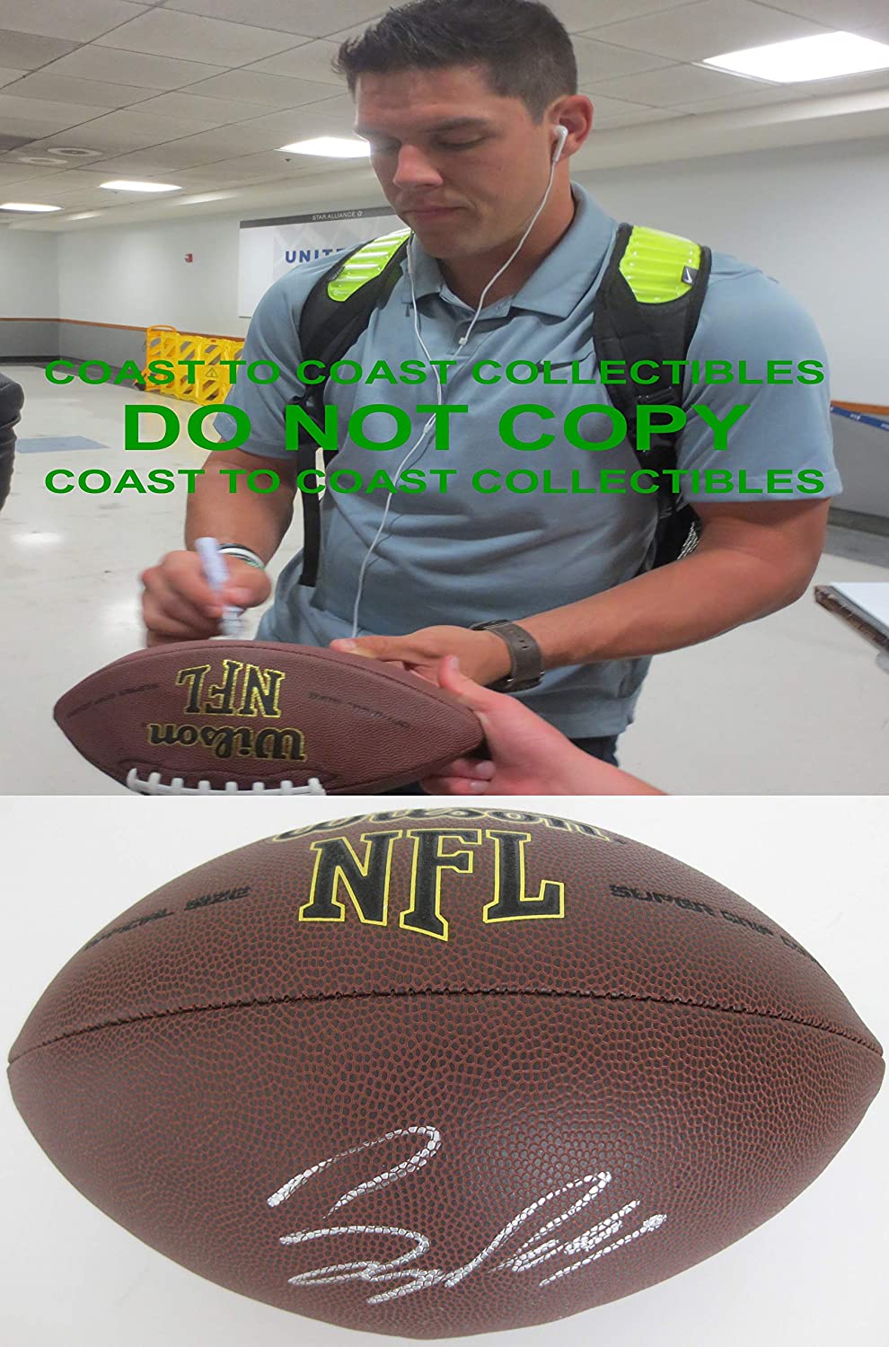 Bryce Petty Baylor Bears New York Jets Miami Dolphins signed football COA proof