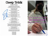 Robin Zander signed Cheap Trick Dream Police Lyrics sheet COA Proof autographed star
