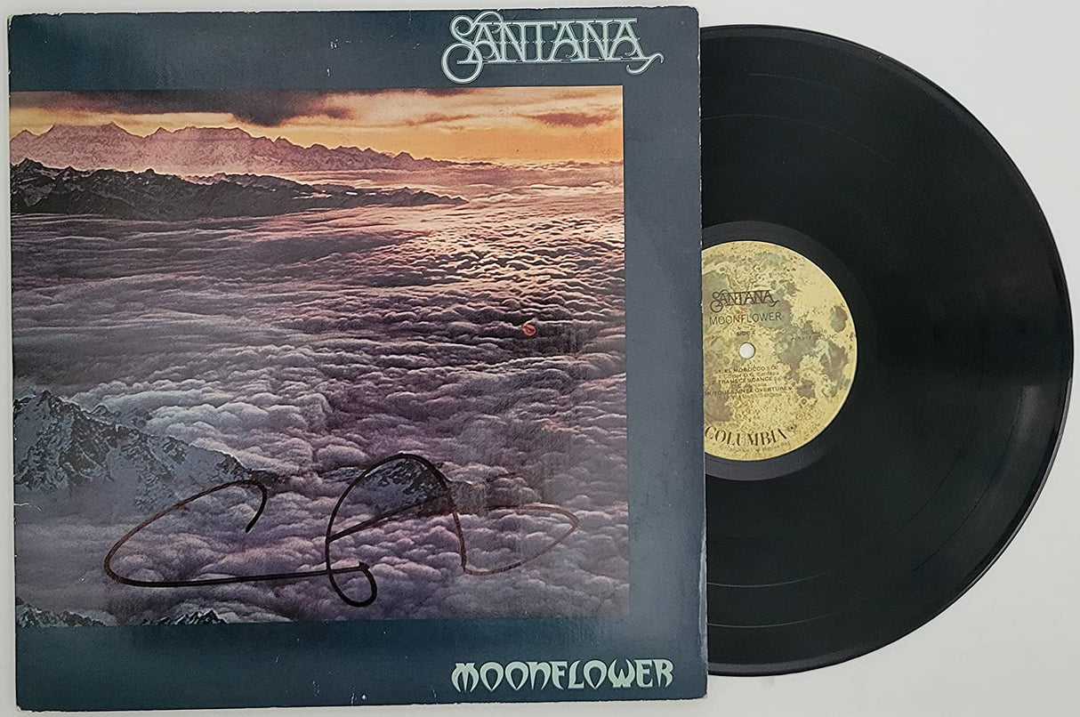 Carlos Santana signed Santana Moonflower album COA exact proof autographed Vinyl star