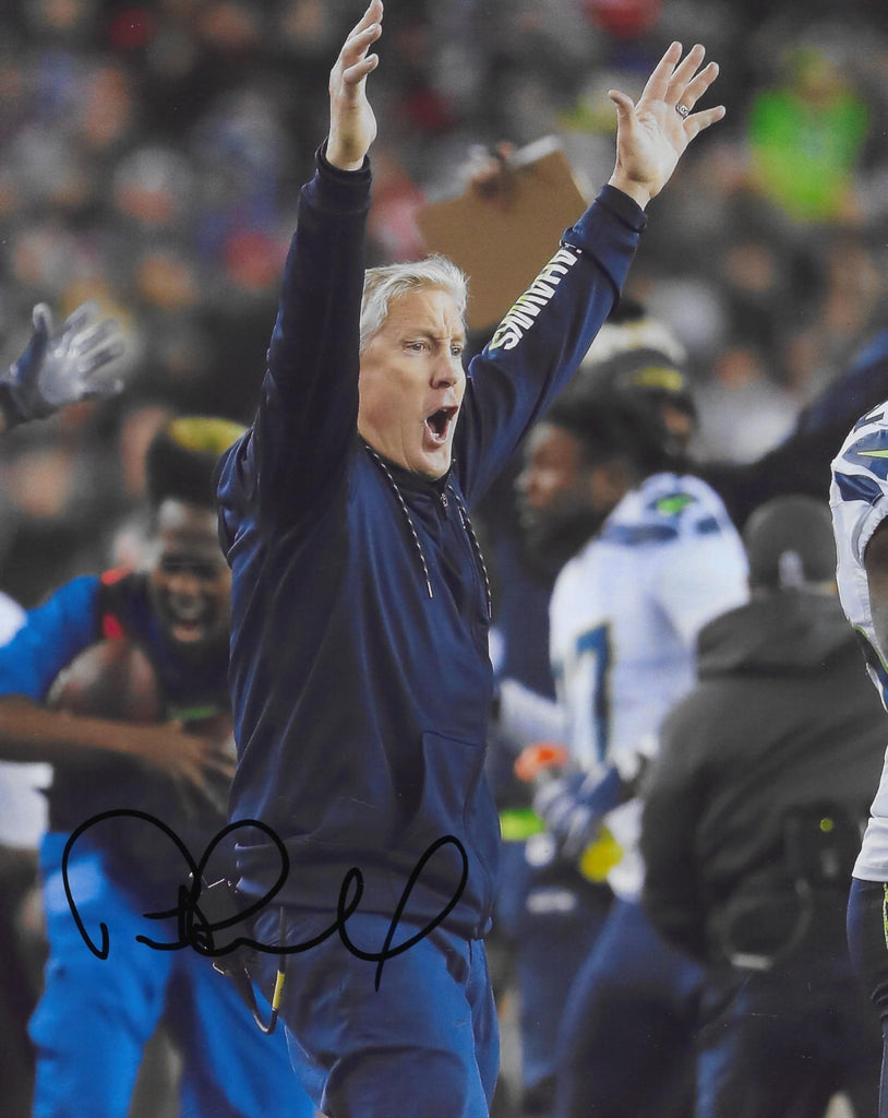 Pete Carroll Signed Seattle Seahawks Football 8x10 Photo COA Proof Autographed.